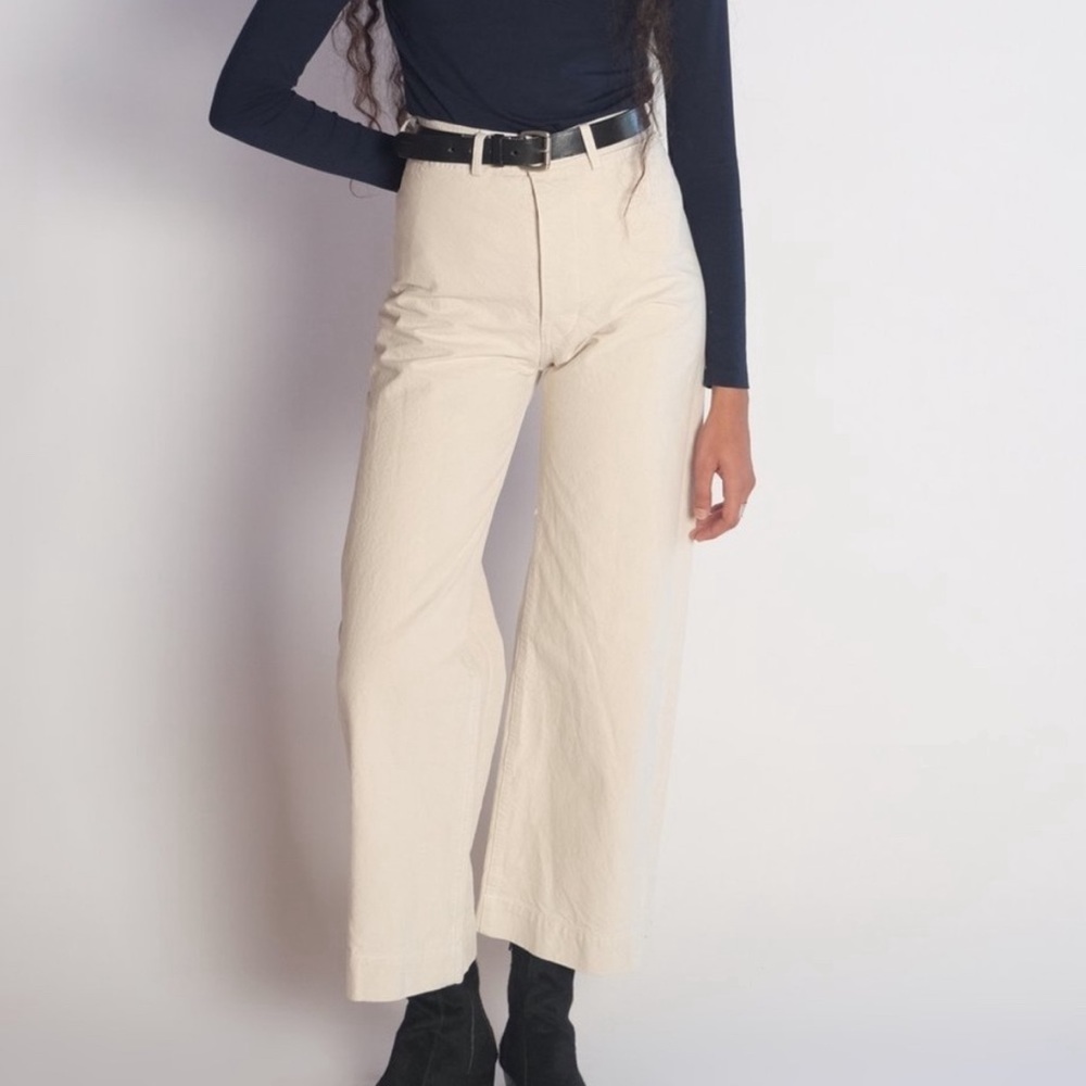 Jesse Kam Sailor Pants, Salt White, Size 6 measurements